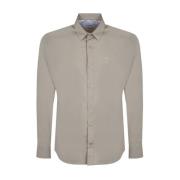 Calvin Klein Monogram Broderad Poplin Skjorta Beige, Herr