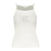 Calvin Klein Vit Tanktop med Tunna Band White, Dam