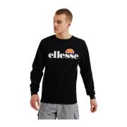 Ellesse Herr Sweatshirt Komfort Passform Ribbad Hals Black, Herr