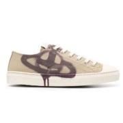 Vivienne Westwood Beige Canvas Sneakers med Orb Logo Beige, Dam