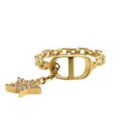 Dior Vintage Pre-owned Metall ringar Yellow, Dam