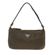 Prada Vintage Pre-owned Tyg kuvertvskor Brown, Dam