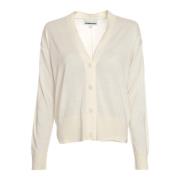 Armedangels V-ringad Cardigan med Oversized Axlar White, Dam