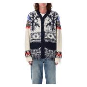 Sacai Fair Isle Stickad Kofta Off White Multicolor, Herr