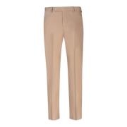 PT Torino Beige Ullblandade Straight Leg Byxor Beige, Herr