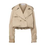 JW Anderson Beige Bomull Dubbelknäppt Kappa Beige, Dam