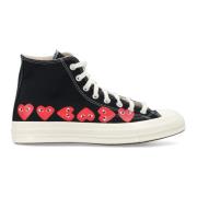 Comme des Garçons Play Svart Multi Heart Hi-Top Sneakers Black, Dam