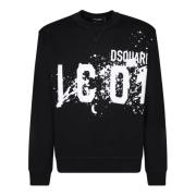 Dsquared2 Svart Sweatshirt Med Logotyptryck Black, Herr