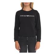 Emporio Armani Rundhalsad Sweatshirt med Fronttryck Blue, Dam