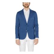 Mulish Blå Knäppt Blazer Långa ärmar Revers Blue, Herr