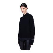 Silvian Heach Oversized Rund Hals Tröja Black, Dam