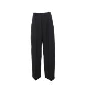 Acne Studios Svarta Wollbyxor med Breda Ben Black, Herr