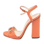 Gucci Vintage Pre-owned Laeder sandaler Orange, Dam