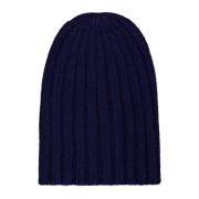 Laneus Alpacka Ribbstickad Beanie Mössa Blue, Unisex