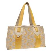 Celine Vintage Pre-owned Canvas handvskor Yellow, Dam