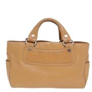 Celine Vintage Pre-owned Laeder handvskor Beige, Dam