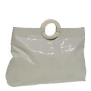 Celine Vintage Pre-owned Belagd canvas handvskor White, Dam