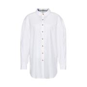 Barbour Oversized Bomull Skjorta White, Dam