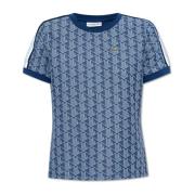 Lacoste T-shirt med monogram Blue, Dam