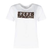 Pepe Jeans Avslappnad Rund Hals Tryckt T-shirt White, Dam