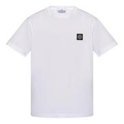 Stone Island Bomull Jersey T-shirt med Vindros Patch White, Herr