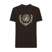 Dolce & Gabbana Avslappnad Bomull T-shirt Brown, Herr