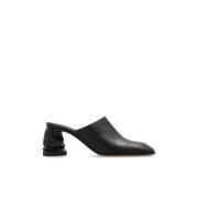 Alexander McQueen Läder klackmules Black, Dam