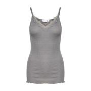 Saint Tropez Mayasz Strap Top Mist Grey Melange Gray, Dam