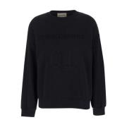 Semicouture Svart Crewneck Sweatshirt med Logotyptryck Black, Dam