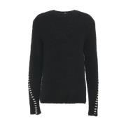 Thom Krom Svart Stickat Aw24 Modellhöjd 190cm Black, Herr