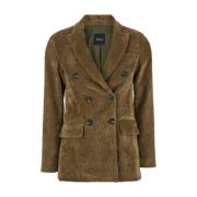 Plain Units Sammet Brun Blazer Jacka Brown, Dam