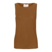 My Essential Wardrobe Foxy Brown Ribbed Top Brown, Dam