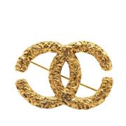 Chanel Vintage Pre-owned Metall broscher Yellow, Dam