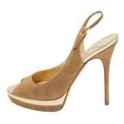 Jimmy Choo Pre-owned Pre-owned Mocka sandaler Beige, Dam