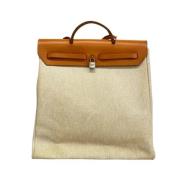 Hermès Vintage Pre-owned Canvas handvskor Beige, Dam