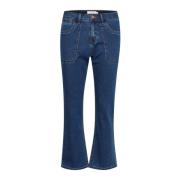 Cream Bootcut Denim Byxor Indigo Blå Blue, Dam