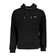 Fila Svart Sweatshirt med Broderad Logotyp Black, Herr