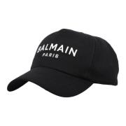 Balmain Svart Logobroderi Baseballkeps Black, Herr