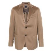 Ermenegildo Zegna Lyxig Cashmerejacka med Bomullsfoder Beige, Herr