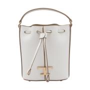 Tod's Vit Läder T Timeless Bucket Väska White, Dam