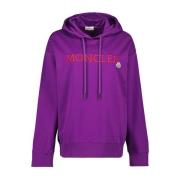 Moncler Dubbel Logo Hoodie Purple, Dam