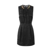 Elisabetta Franchi Svart Jacquard Miniklänning Black, Dam