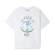 Casablanca Marmorstaty Tennis T-shirt Vit White, Herr