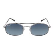 Ray-Ban Rektangulära Metall Solglasögon RB 3719 Gray, Unisex