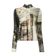 Vivienne Westwood Grafiskt Tryck Mock Neck Tröja Multicolor, Dam