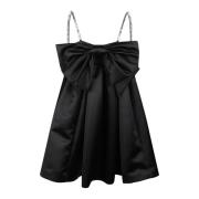 Nina Ricci Båge Ärmlös Klänning Satin Finish Black, Dam