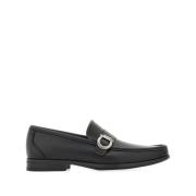 Salvatore Ferragamo Svart Läderband Loafers Black, Herr