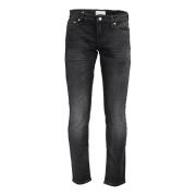 Calvin Klein Svarta Denim Jeans med 5 Fickor Black, Herr