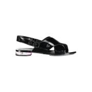 Calvin Klein Platt Korsad Framsida Logosandal Svart Black, Dam