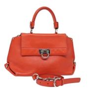 Salvatore Ferragamo Pre-owned Pre-owned Laeder handvskor Orange, Dam